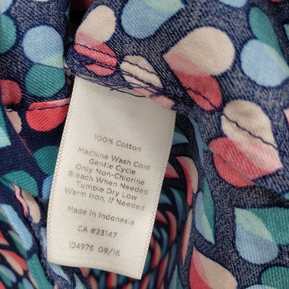 Talbots Heart Print Button Down Blouse Sz SP - Picture 6 of 8